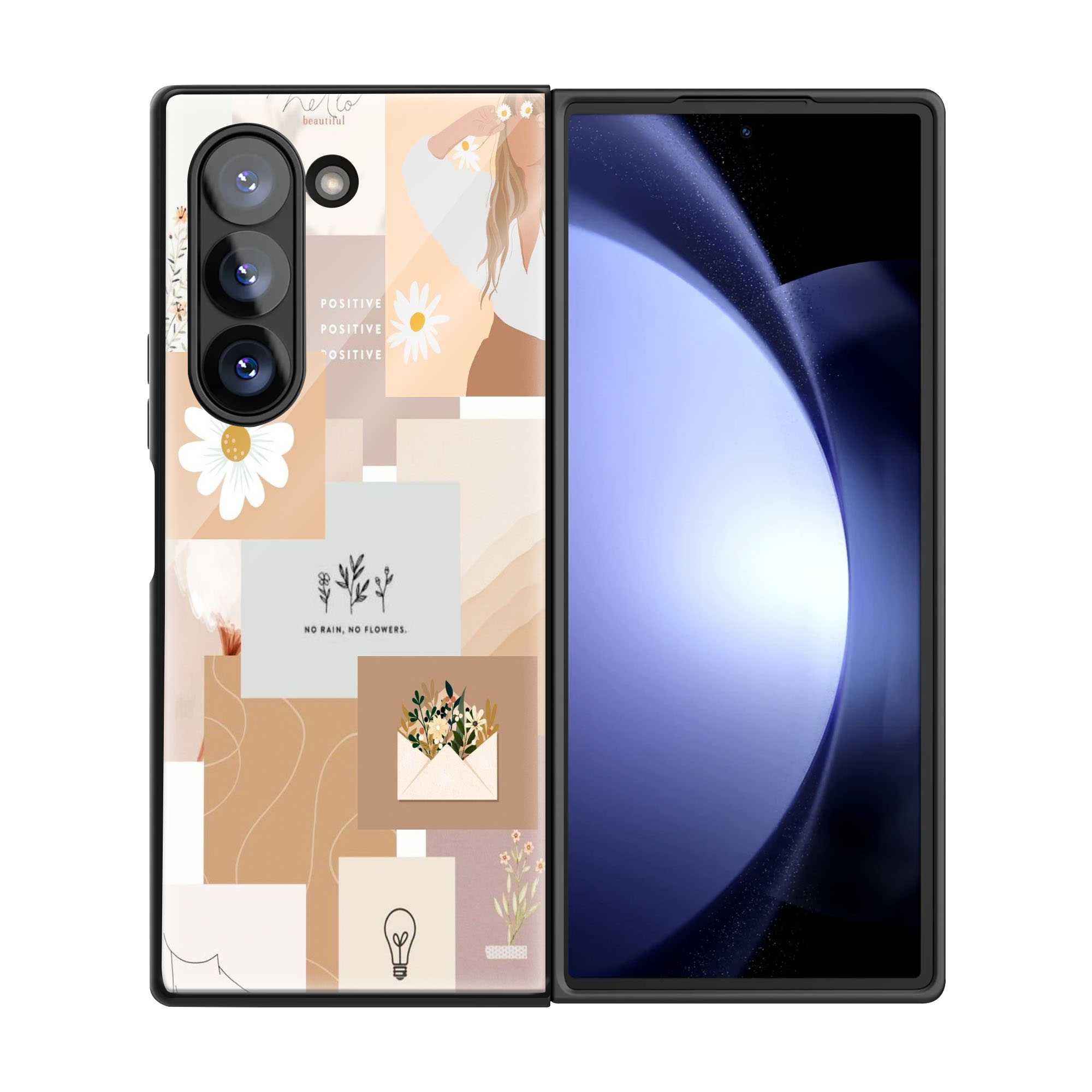 Positive Vibes Samsung Z Fold Glass Case