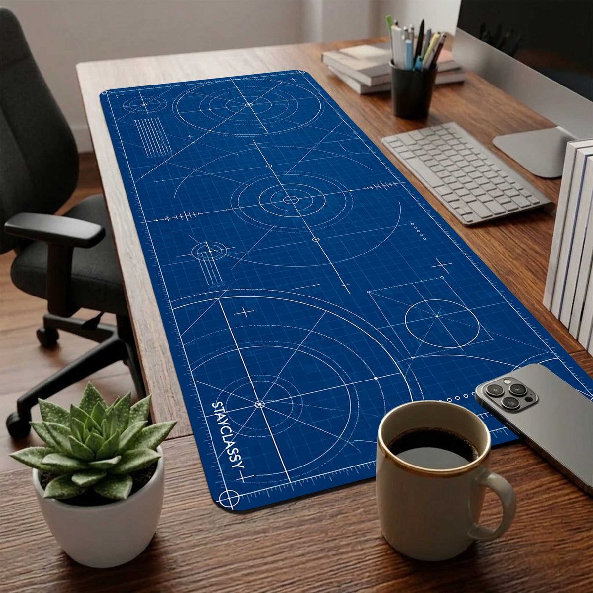 Precision Blueprint Desk Mat