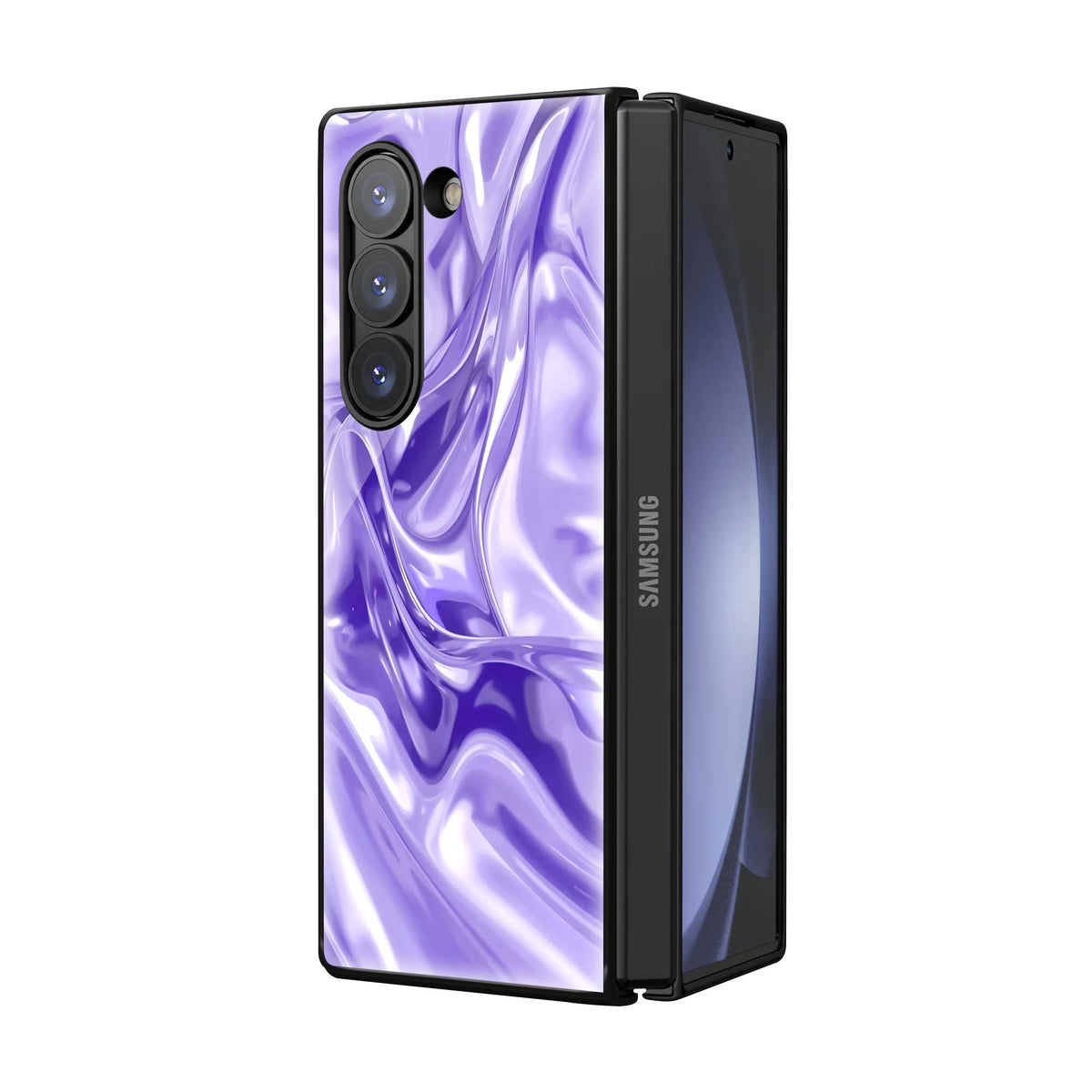 Purple Silk Samsung Z Fold Glass Case