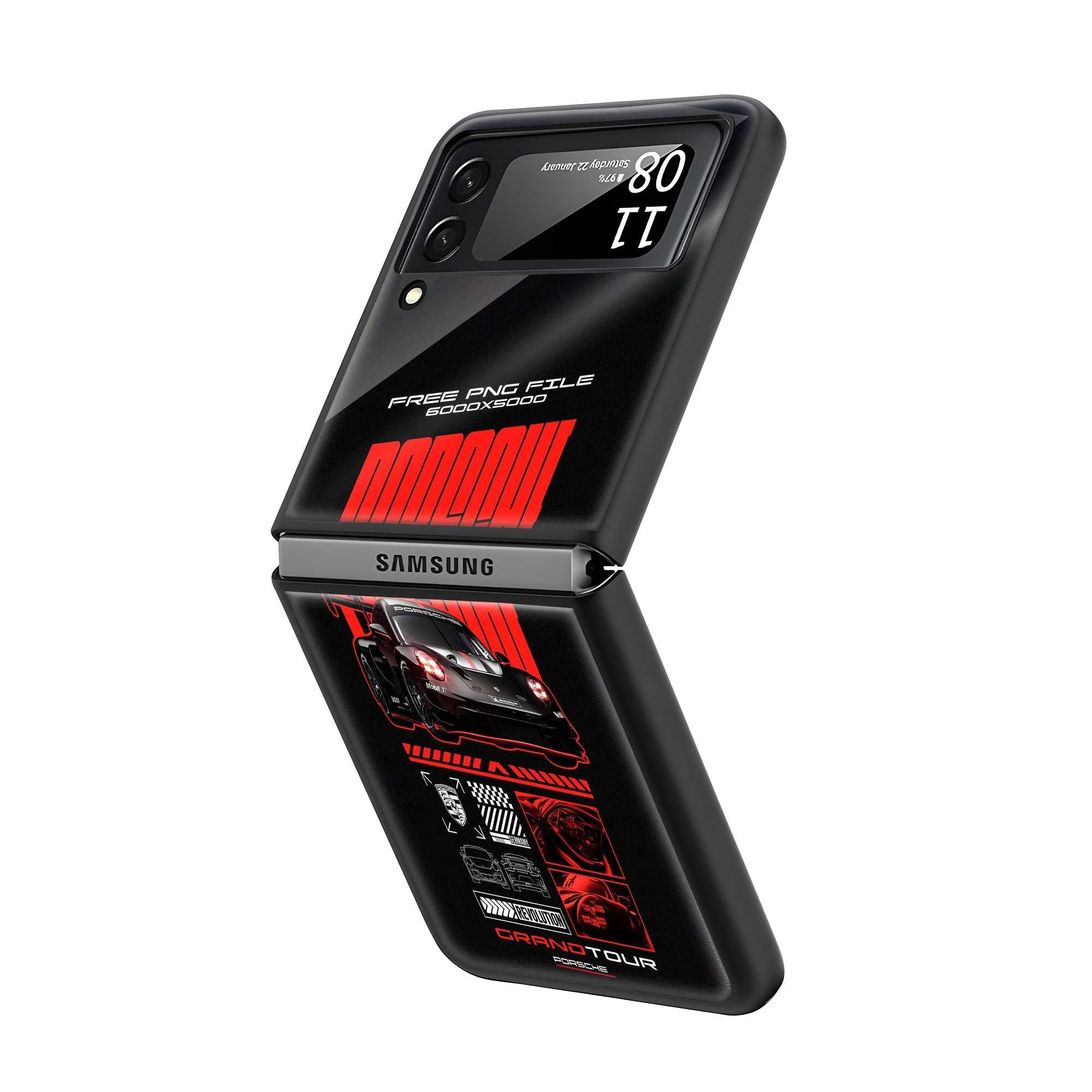 Pyro Porsche Samsung Z Flip Glass Case