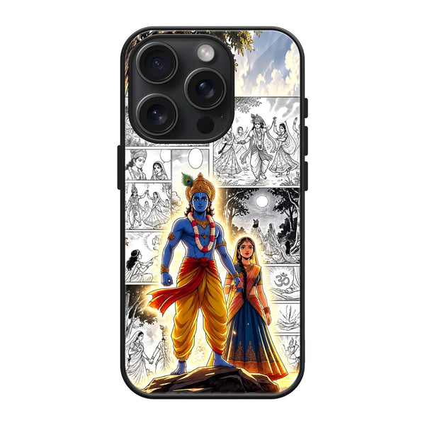 Radha Krishna Eternal Love Glass Case