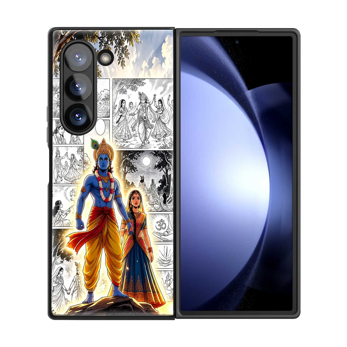 Radha Krishna Eternal Love Samsung Z Fold Glass Case