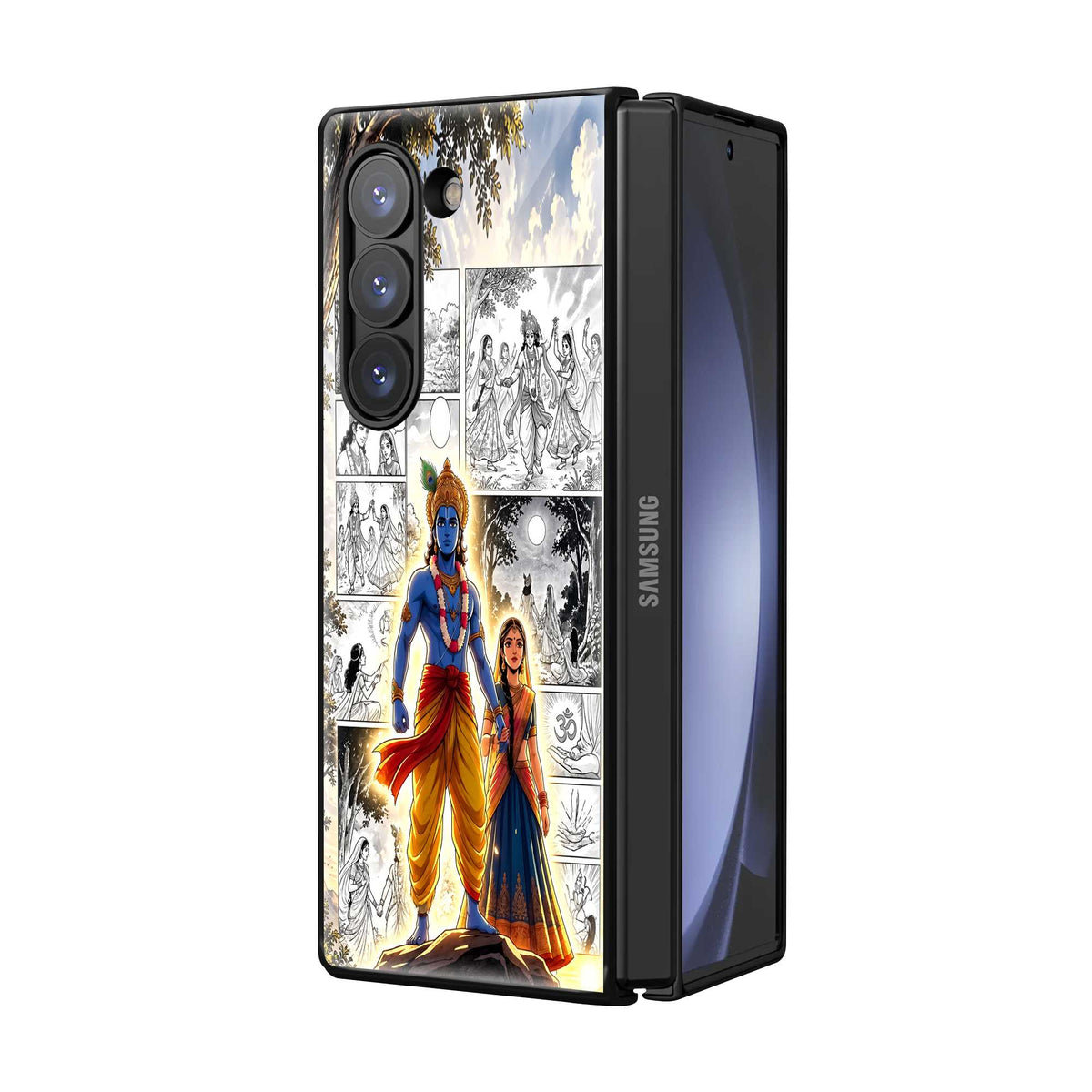 Radha Krishna Eternal Love Samsung Z Fold Glass Case