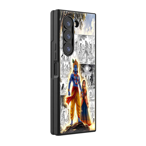 Radha Krishna Eternal Love Samsung Z Fold Glass Case