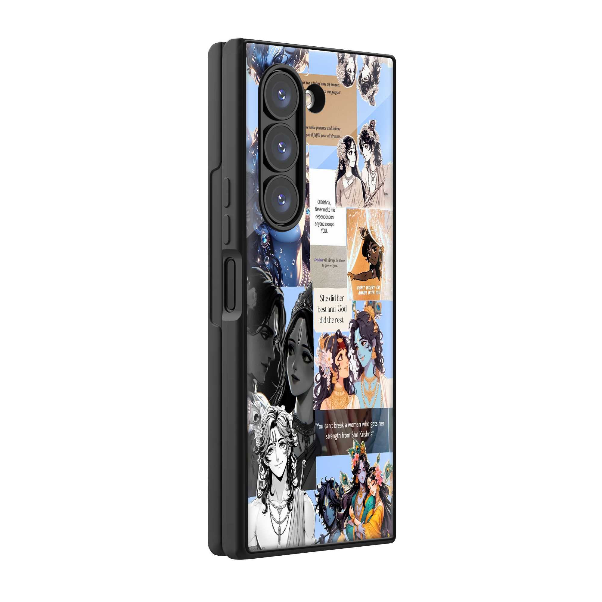 Radhakrishna Collage Samsung Z Fold Glass Case