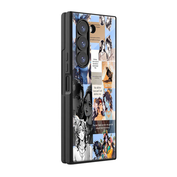 Radhakrishna Collage Samsung Z Fold Glass Case