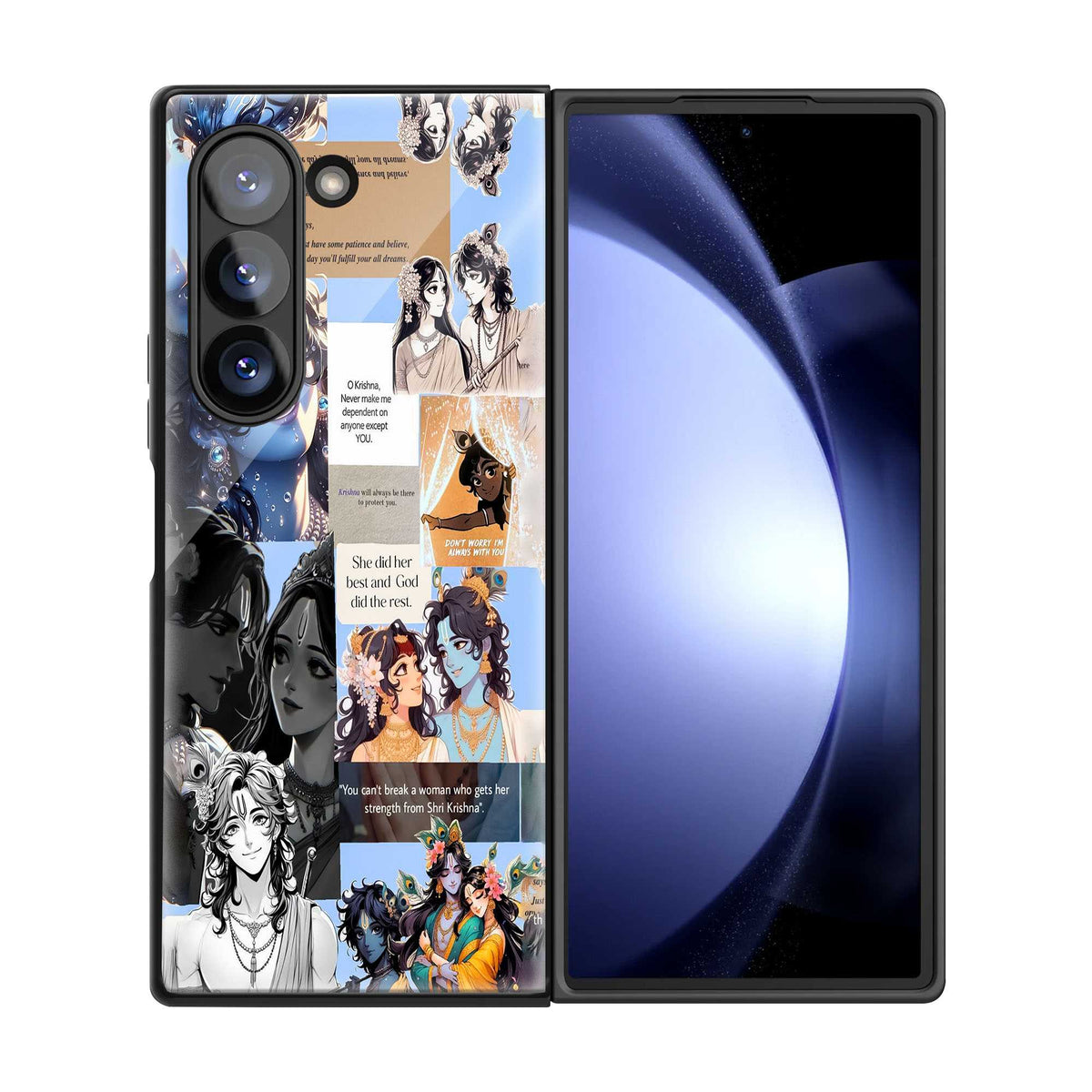 Radhakrishna Collage Samsung Z Fold Glass Case