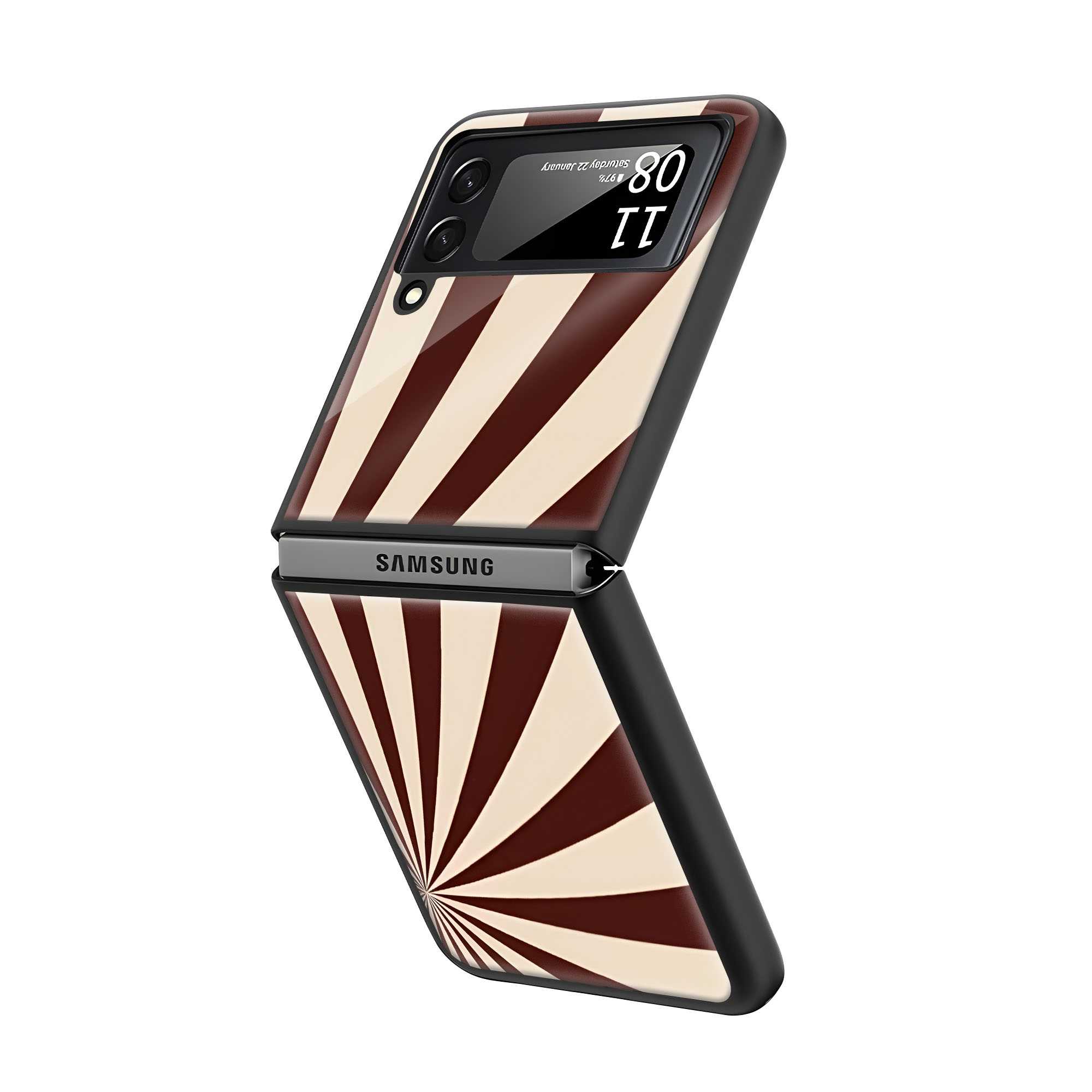 Radial Rays Samsung Z Flip Glass Case