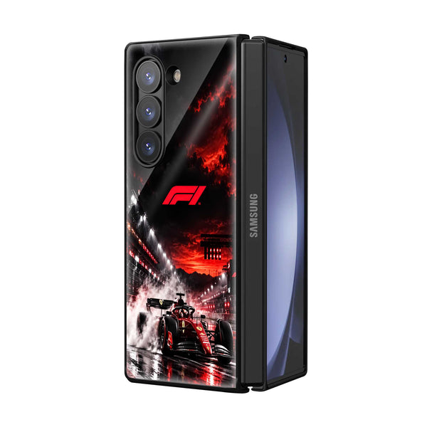Red F1 logo Samsung Z Fold Glass Case