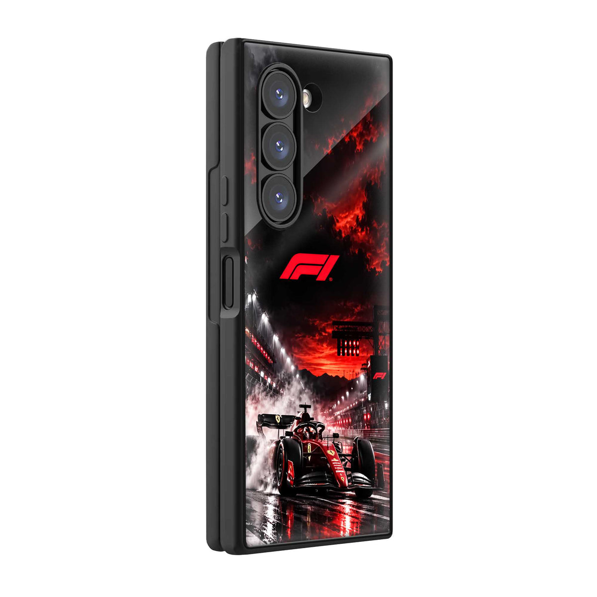 Red F1 logo Samsung Z Fold Glass Case