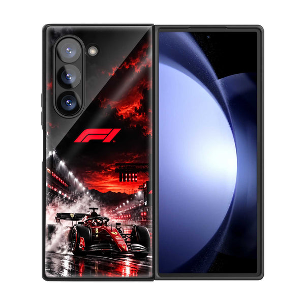 Red F1 logo Samsung Z Fold Glass Case