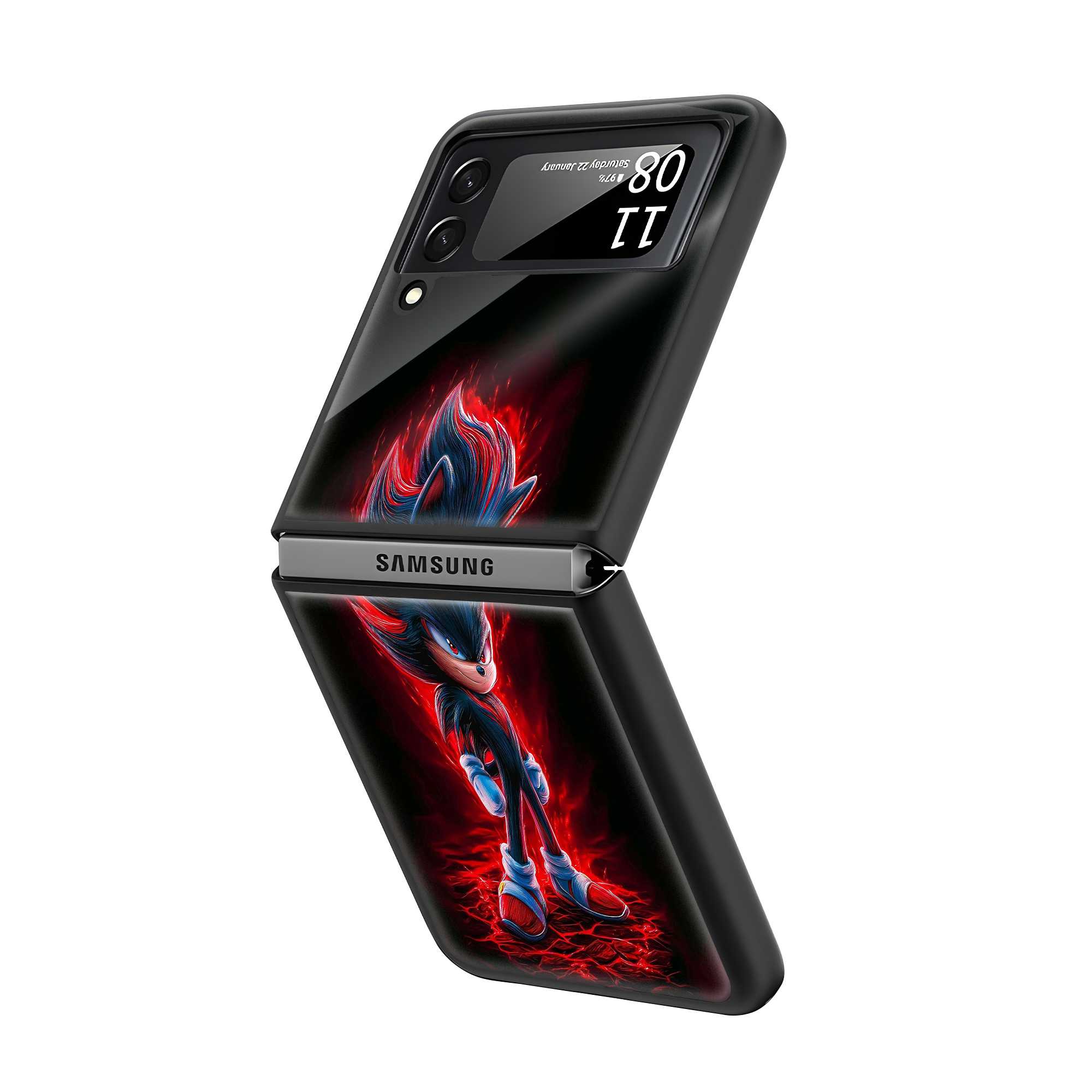 Red Hellfire Samsung Z Flip Glass Case Secondary image