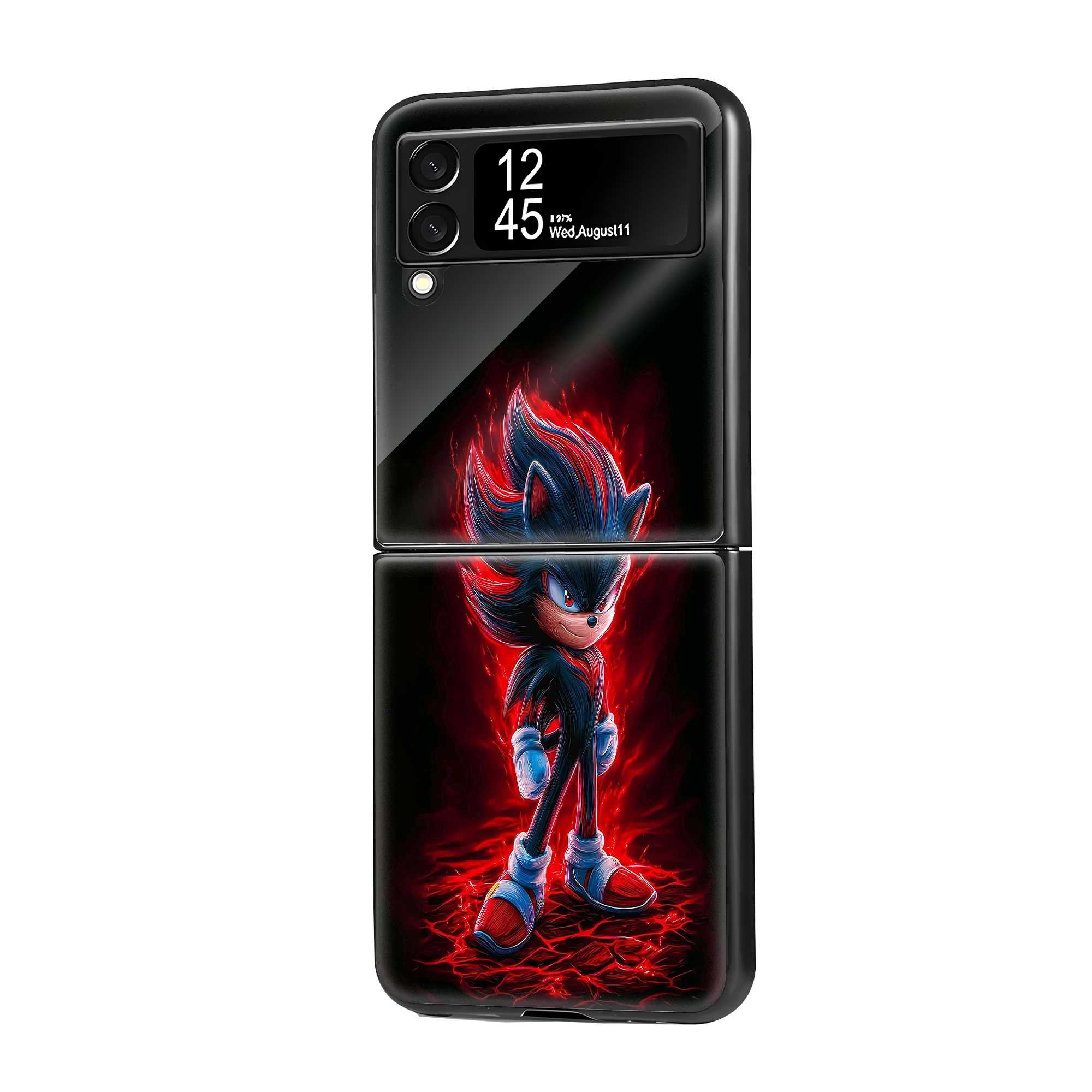 Red Hellfire Samsung Z Flip Glass Case
