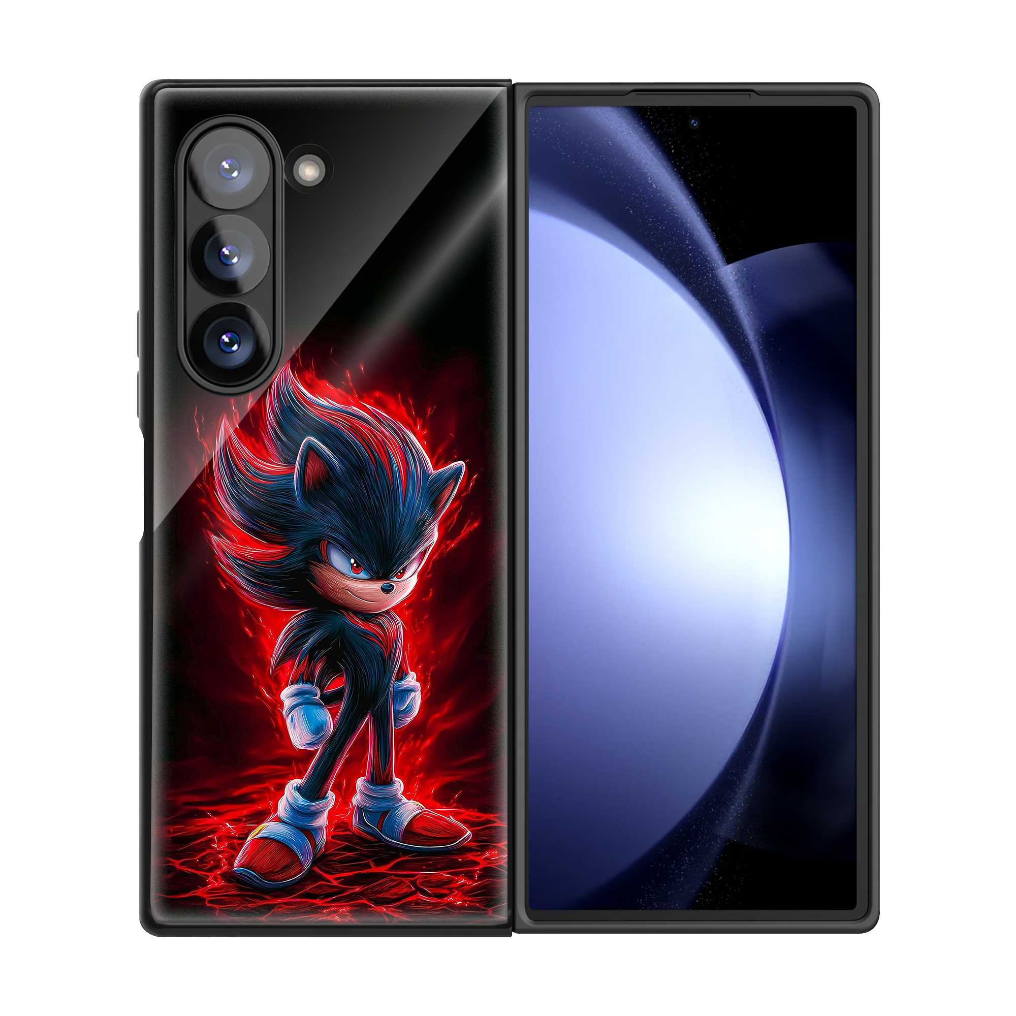 Red Hellfire Samsung Z Fold Glass Case