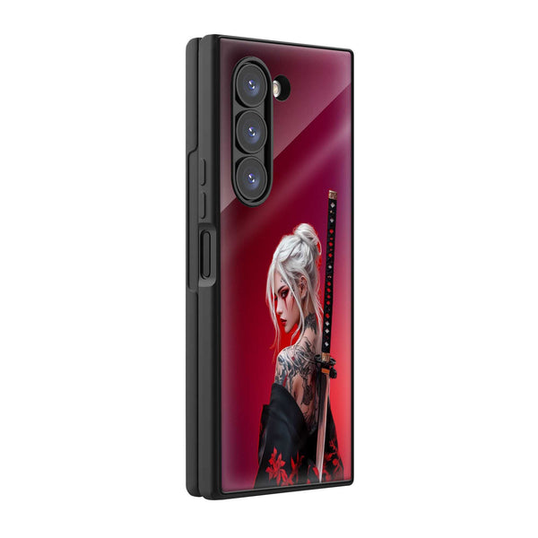 Red Lotus Warrior Samsung Z Fold Glass Case