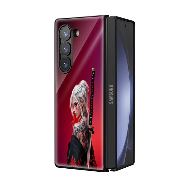 Red Lotus Warrior Samsung Z Fold Glass Case