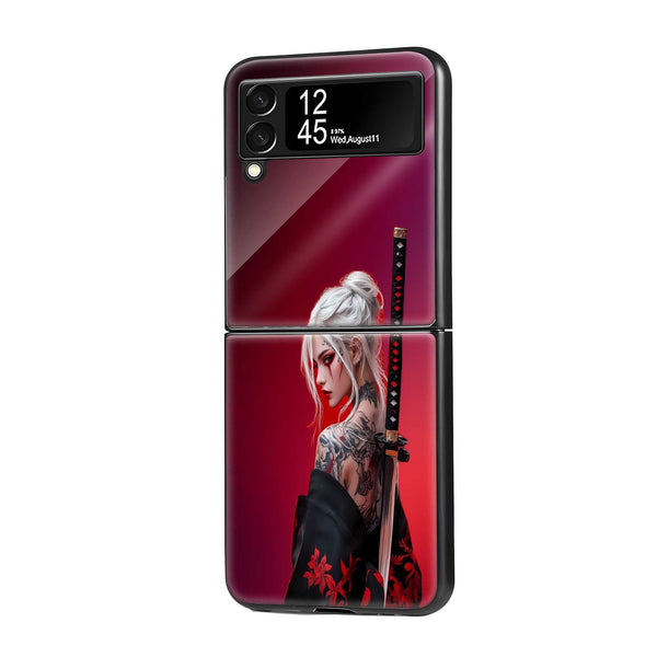Red Lotus Warrior Samsung Z Flip Glass Case