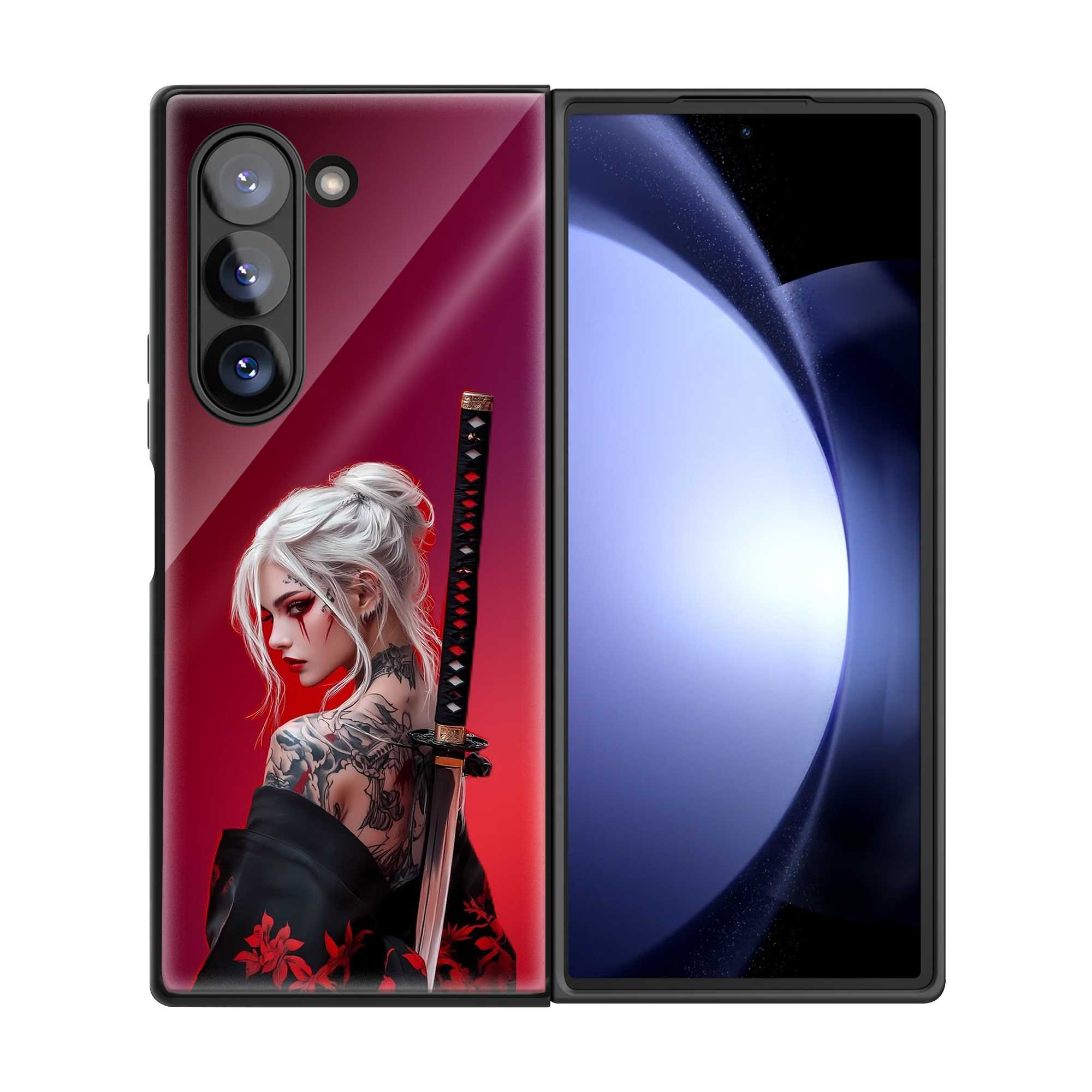 Red Lotus Warrior Samsung Z Fold Glass Case