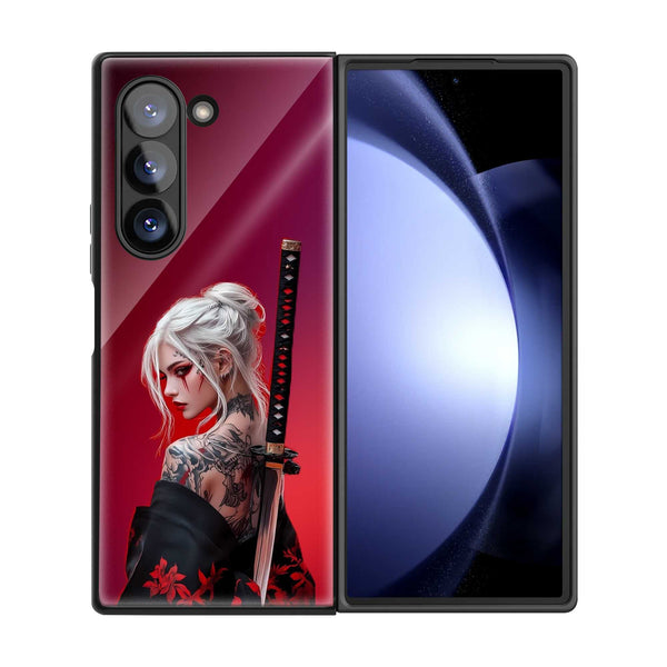 Red Lotus Warrior Samsung Z Fold Glass Case