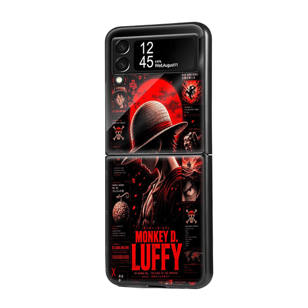Red Luffy Samsung Z Flip Glass Case
