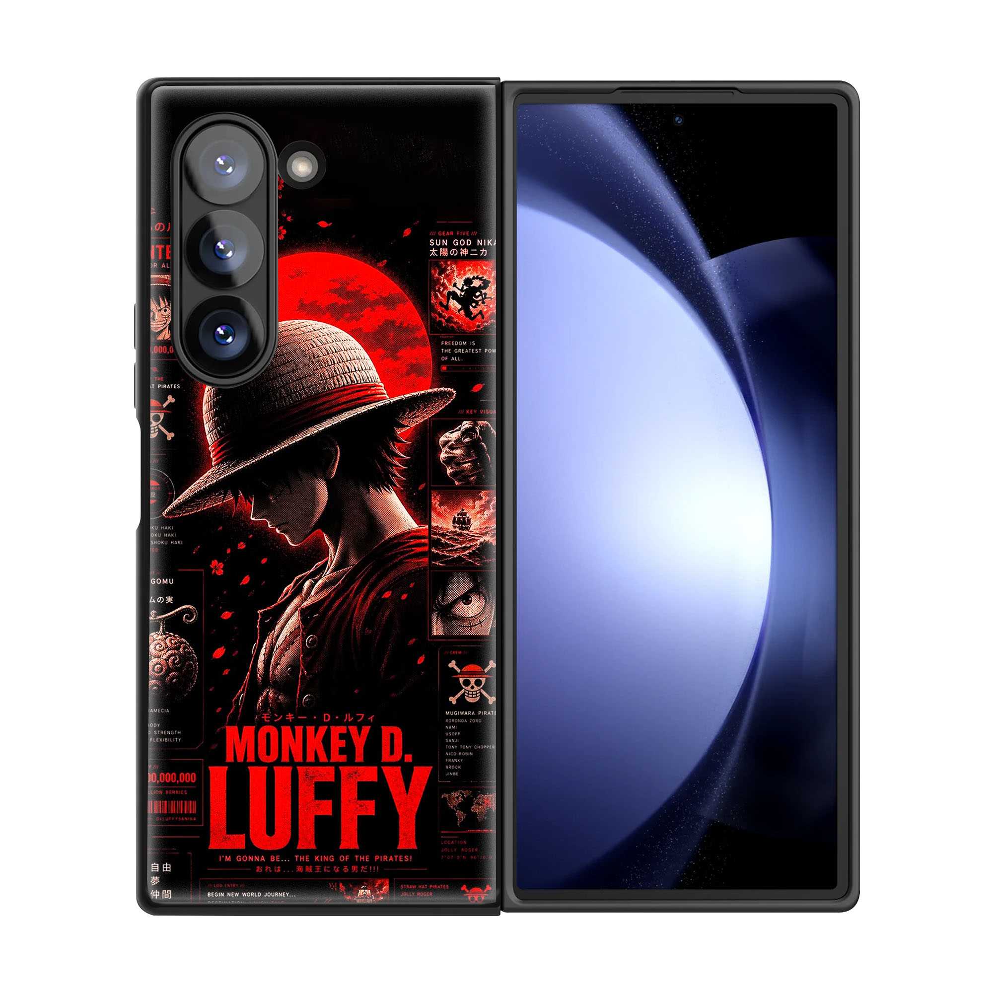 Red Luffy Samsung Z Fold Glass Case