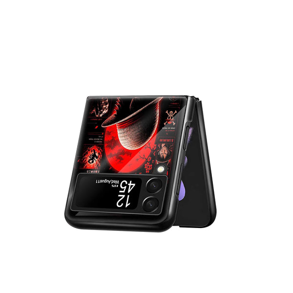 Red Luffy Samsung Z Flip Glass Case