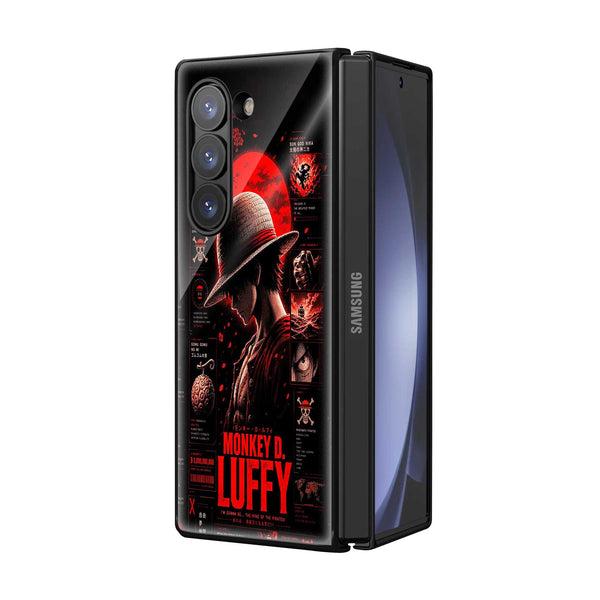 Red Luffy Samsung Z Fold Glass Case