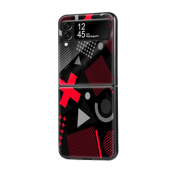 Red Matrix Samsung Z Flip Glass Case