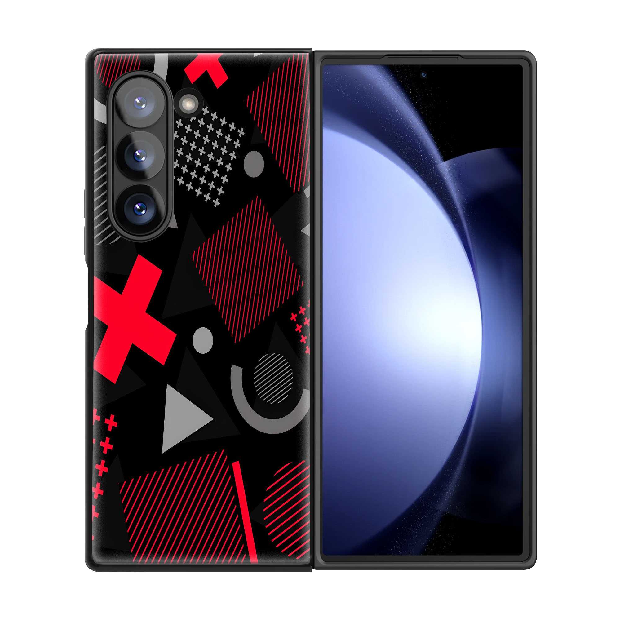 Red Matrix Samsung Z Fold Glass Case