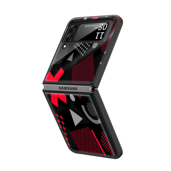 Red Matrix Samsung Z Flip Glass Case