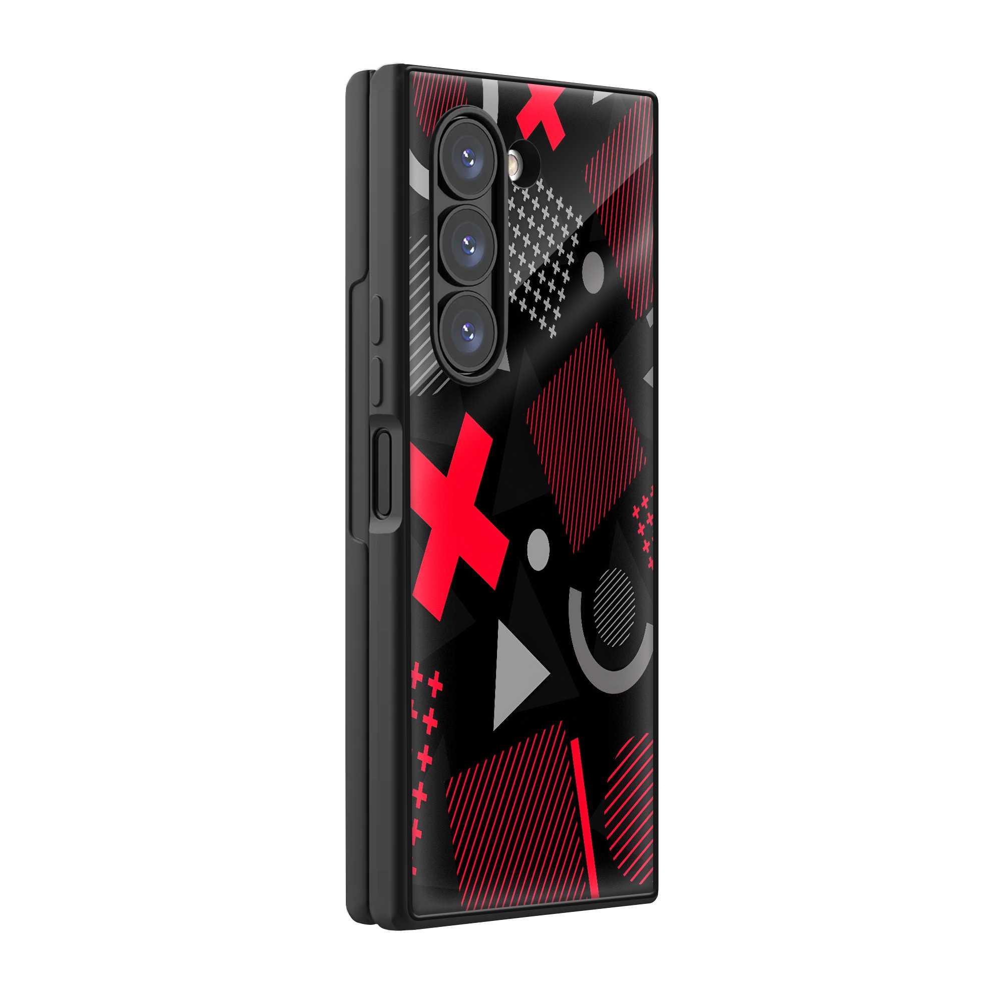Red Matrix Samsung Z Fold Glass Case