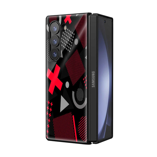 Red Matrix Samsung Z Fold Glass Case