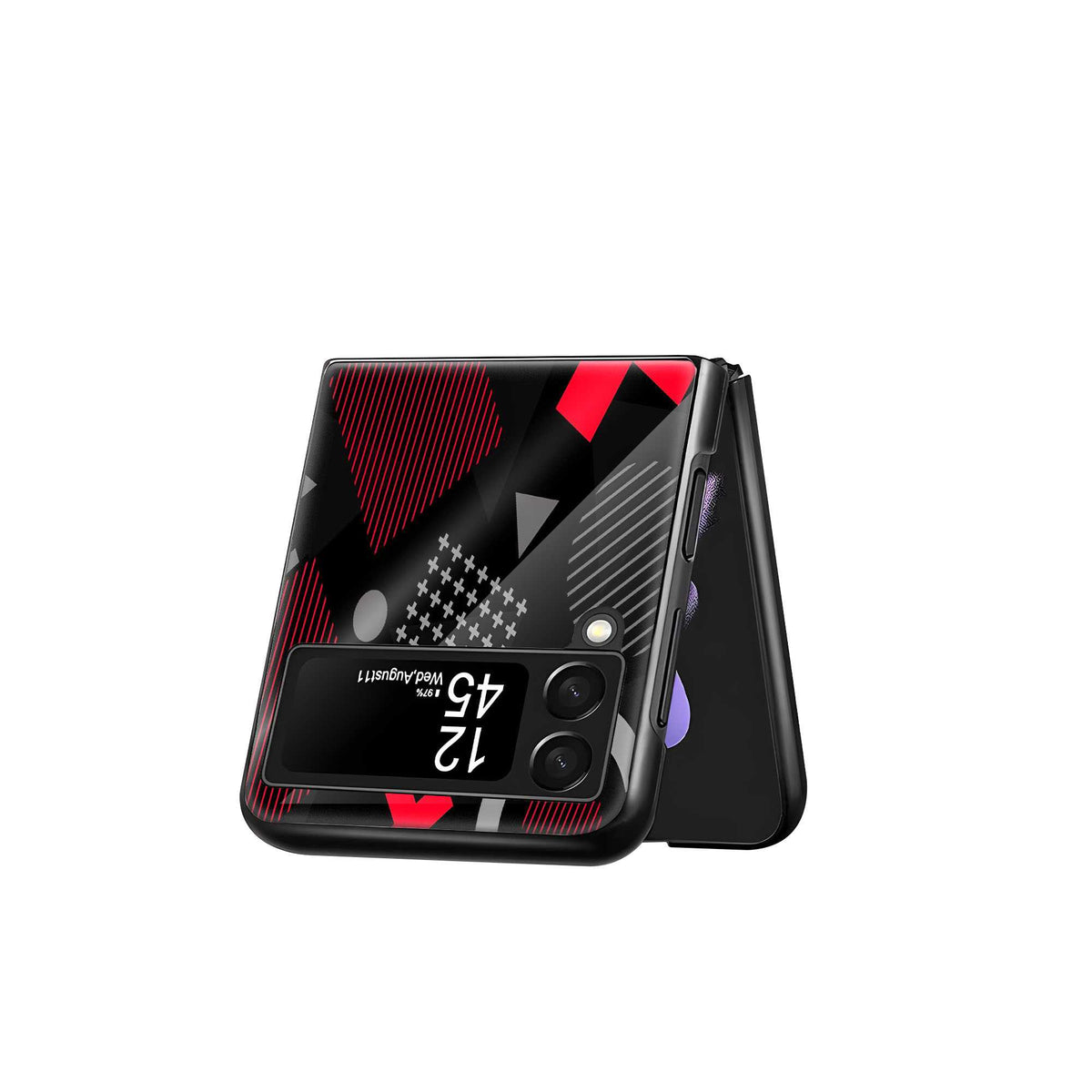 Red Matrix Samsung Z Flip Glass Case