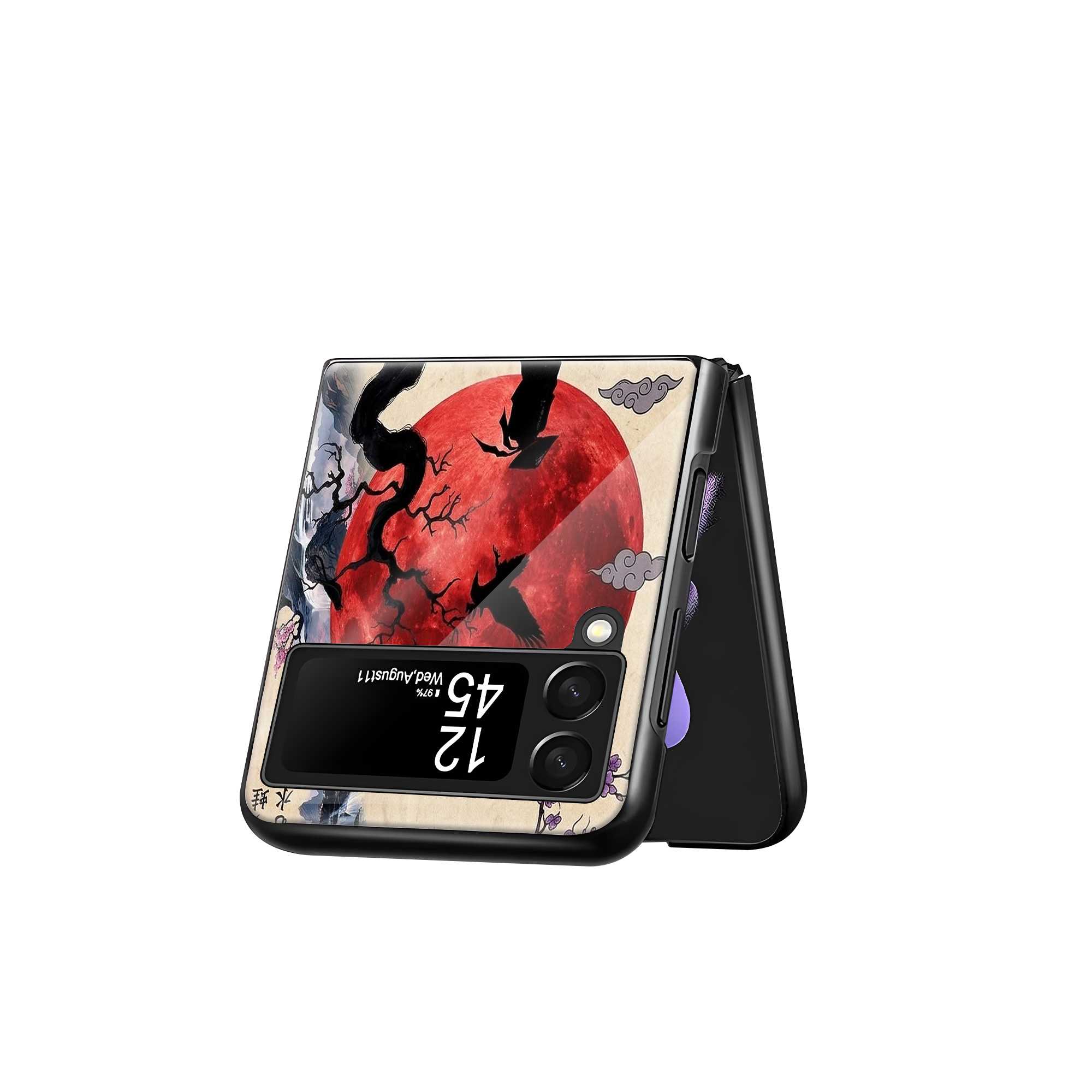 Red Moon Ronin Samsung Z Flip Glass Case