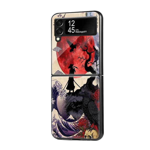 Red Moon Ronin Samsung Z Flip Glass Case