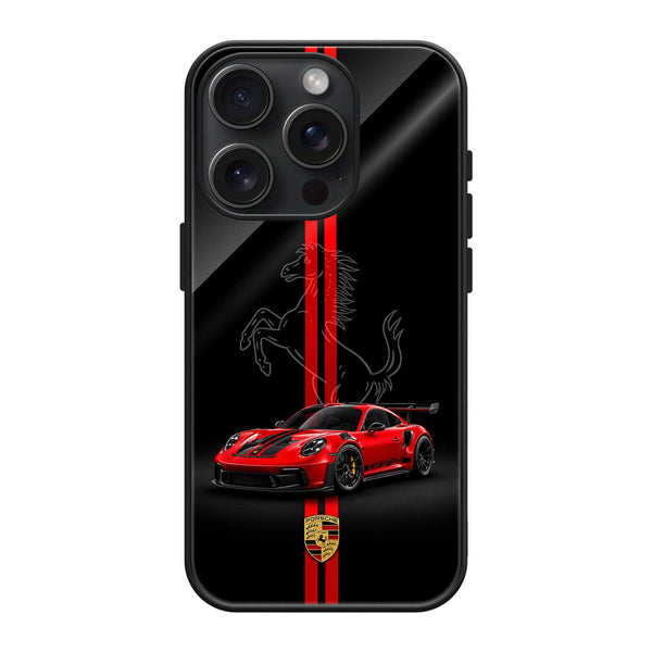 Redline Horse Glass Case