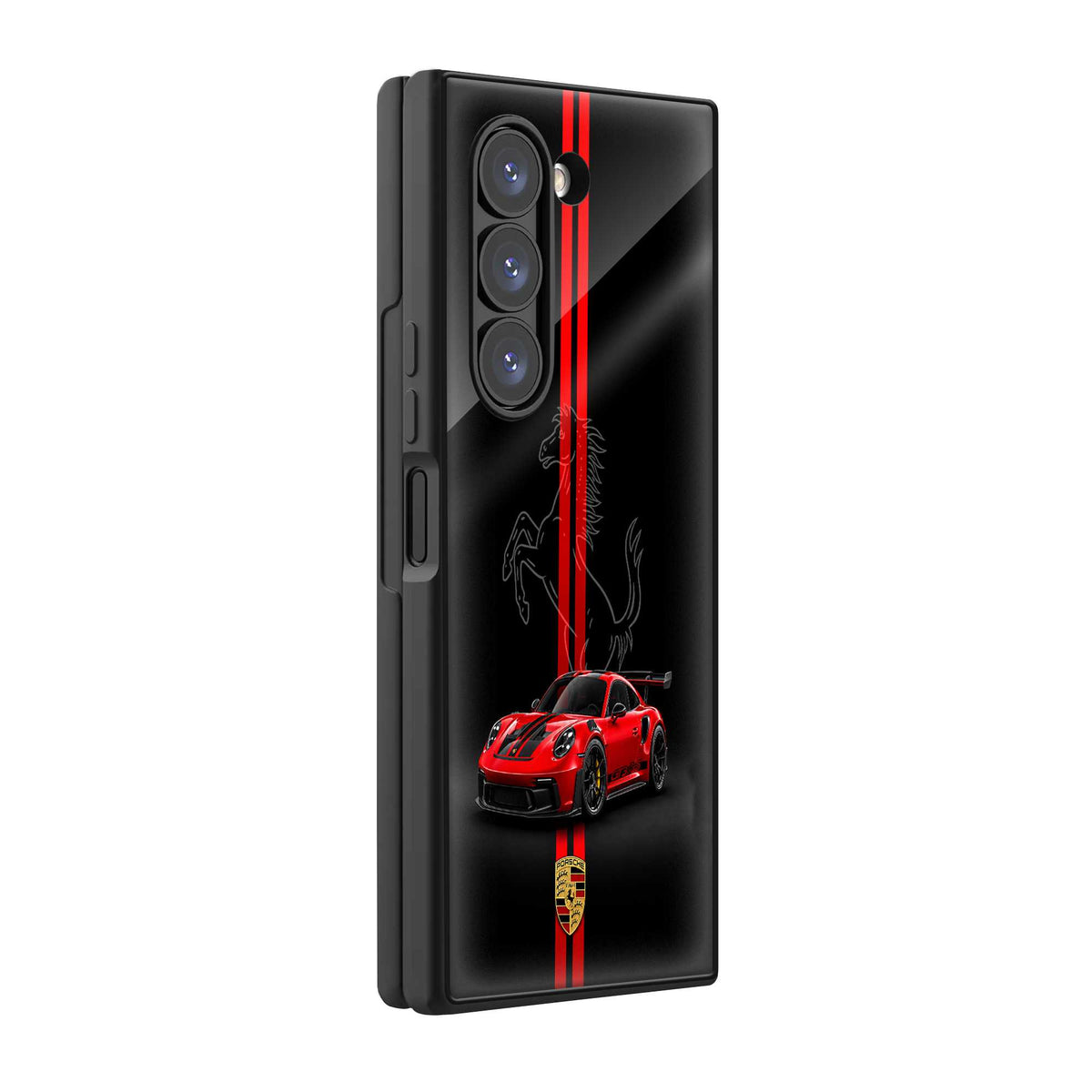 Redline Horse Samsung Z Fold Glass Case