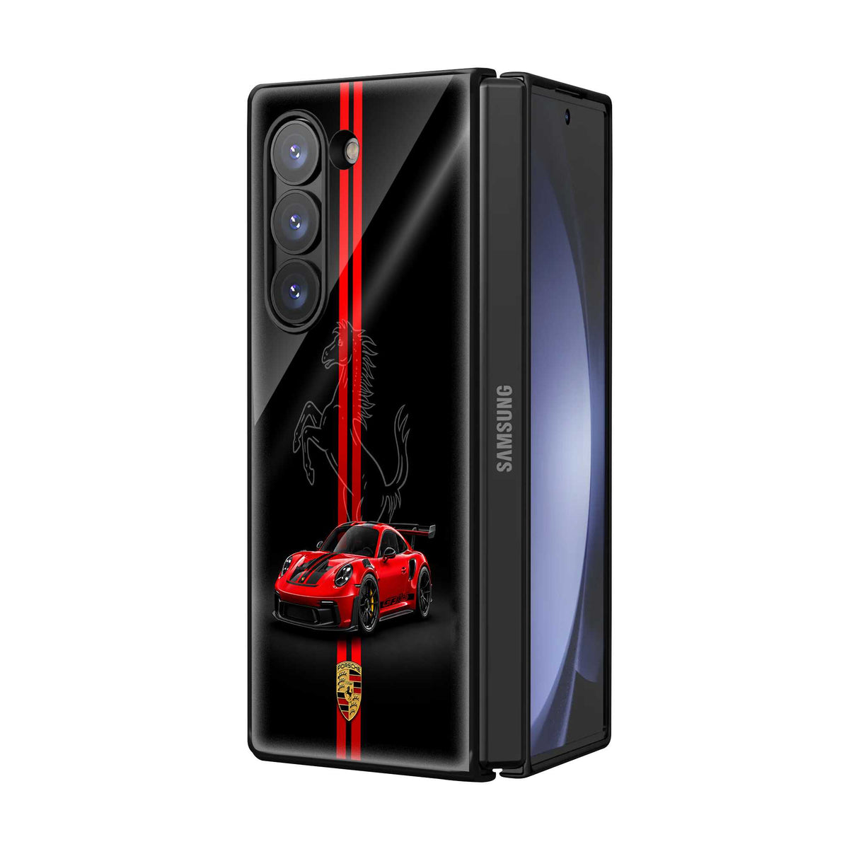 Redline Horse Samsung Z Fold Glass Case