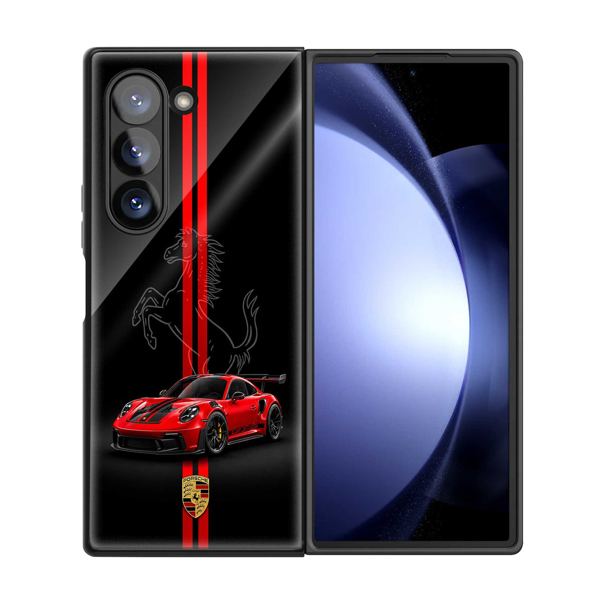 Redline Horse Samsung Z Fold Glass Case