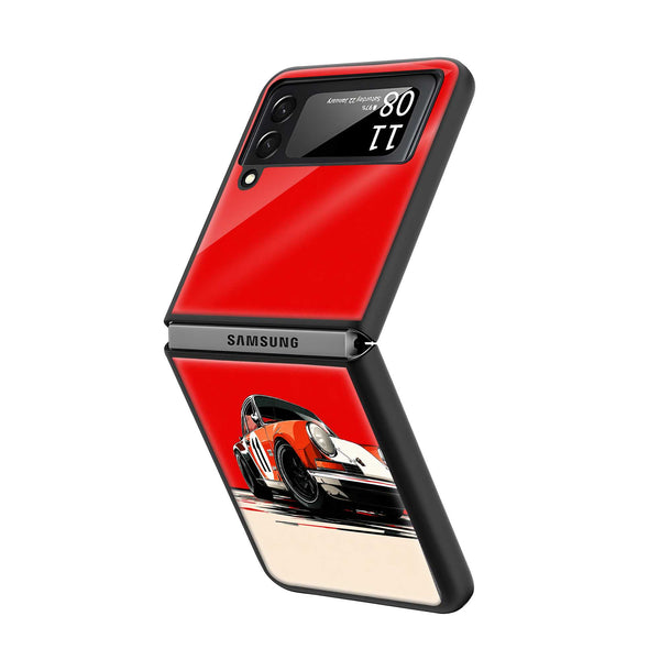 Redline Racer Samsung Z Flip Glass Case