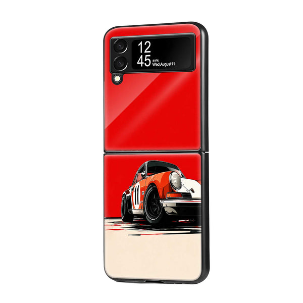 Redline Racer Samsung Z Flip Glass Case