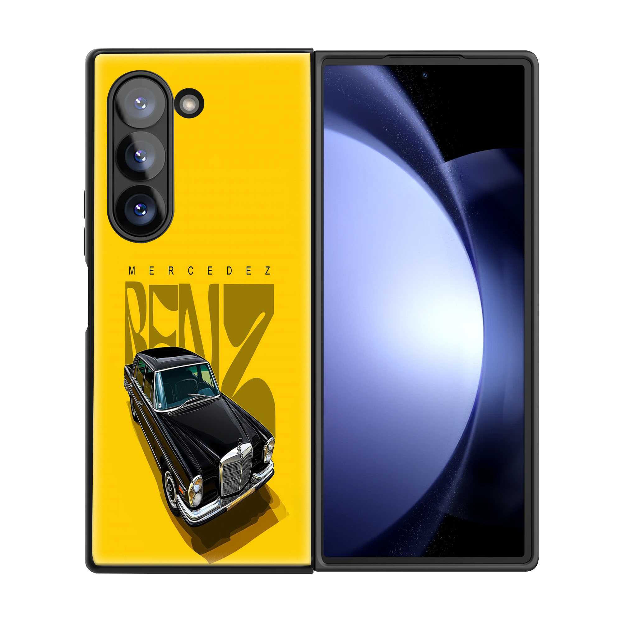Retro Benz Samsung Z Fold Glass Case