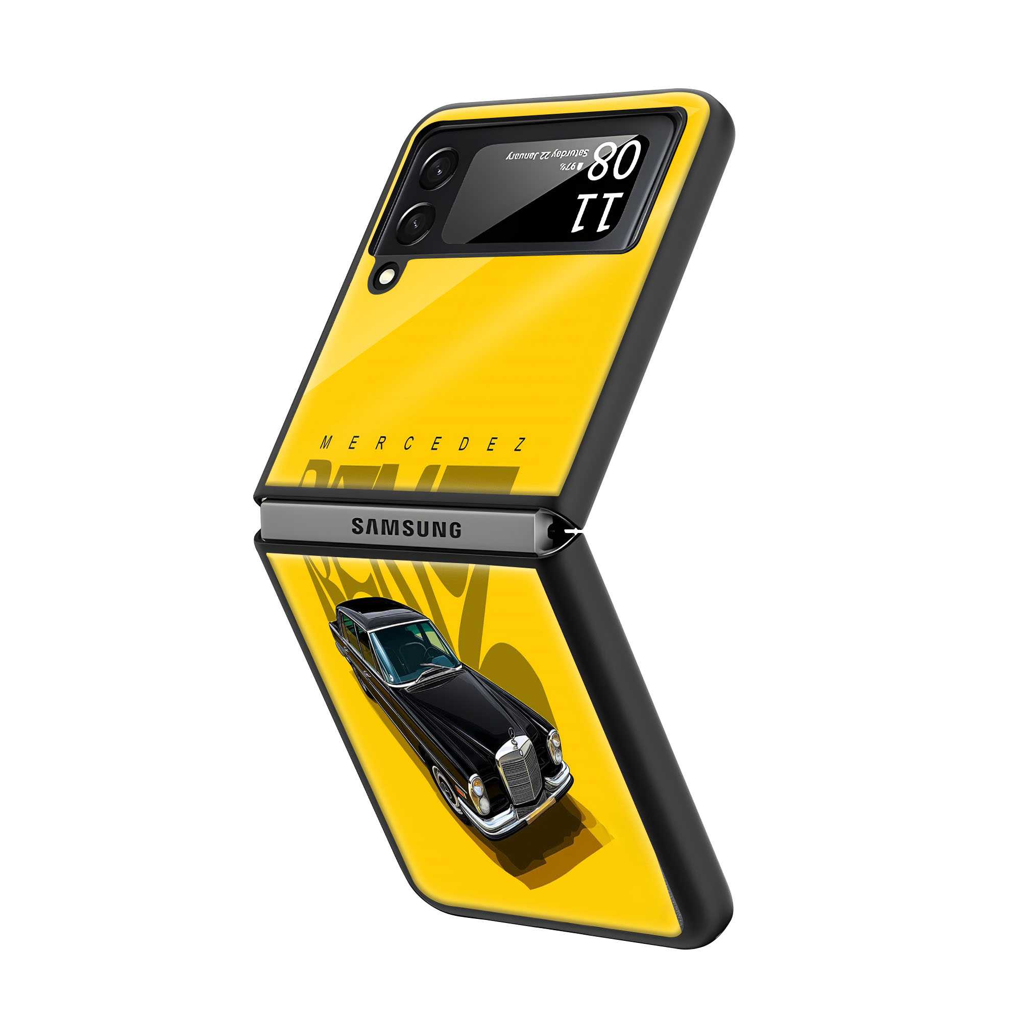 Retro Benz Samsung Z Flip Glass Case