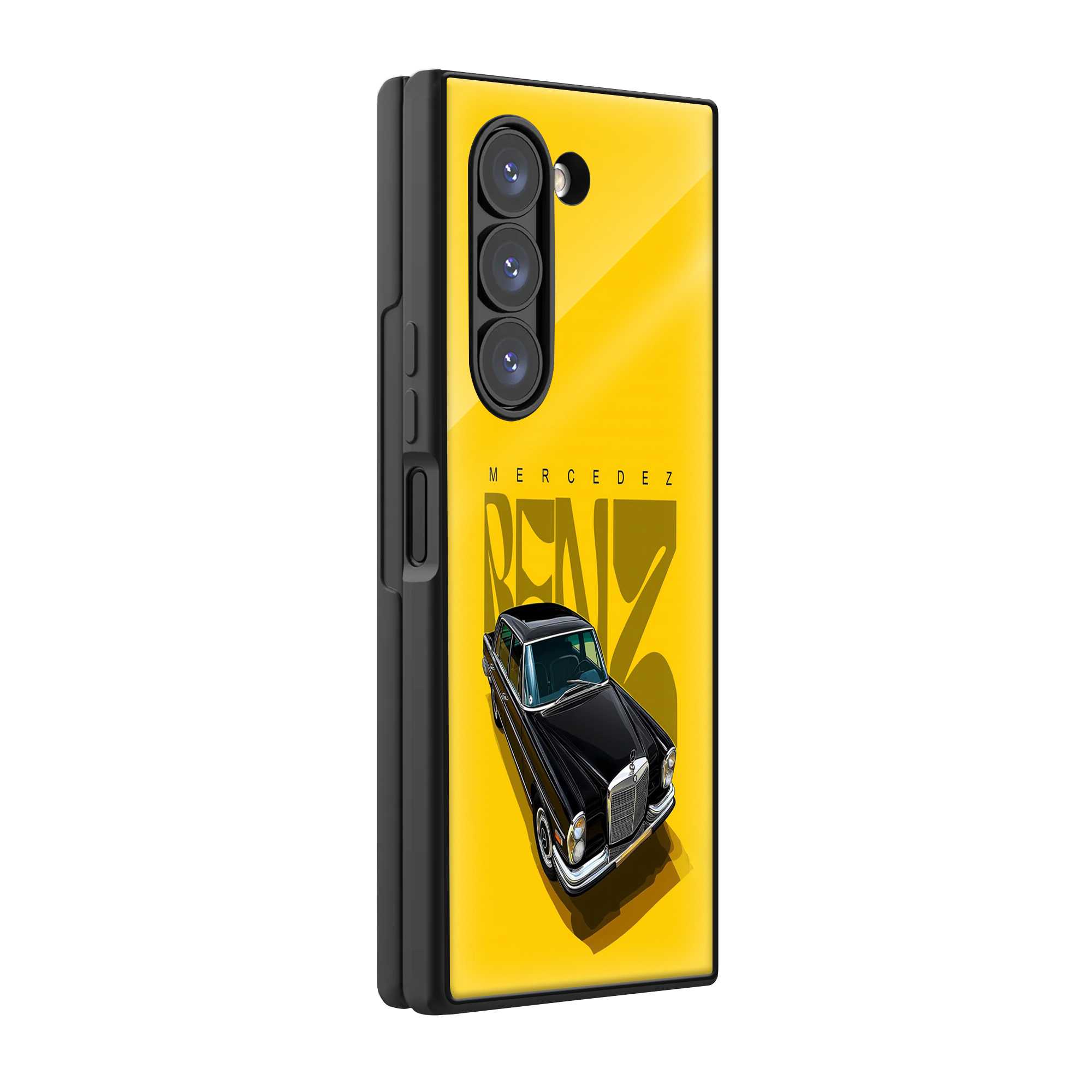 Retro Benz Samsung Z Fold Glass Case