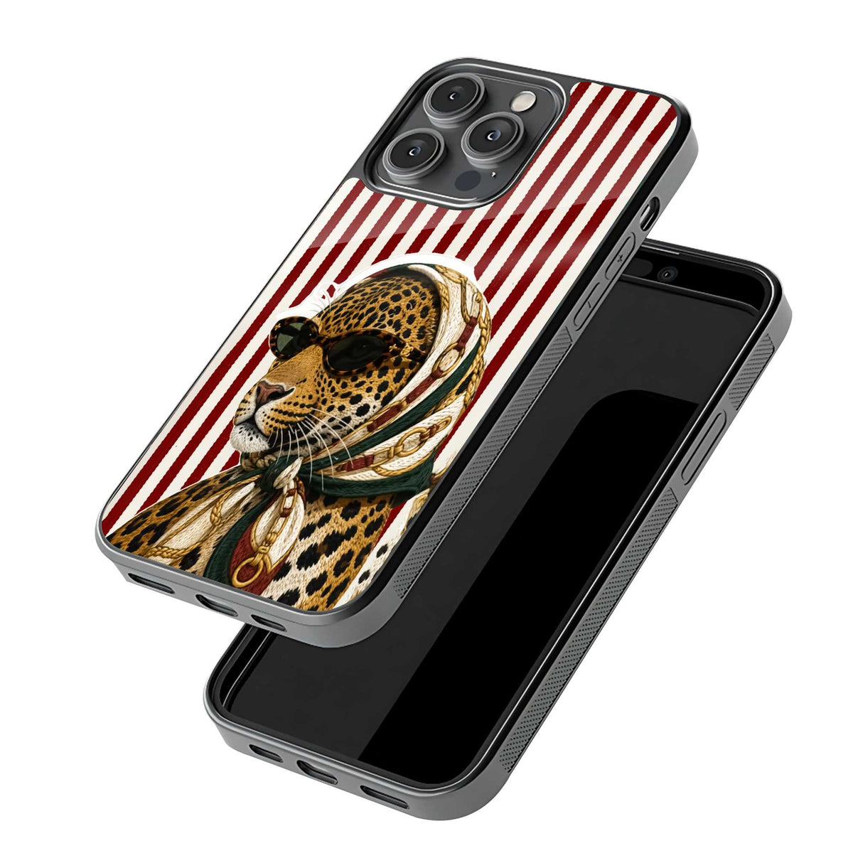 Retro Leopard Glass Case
