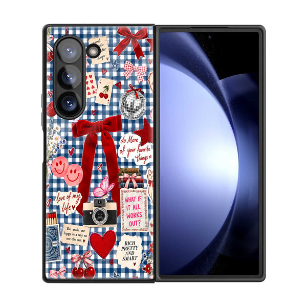 Retro Star Samsung Z Fold Glass Case