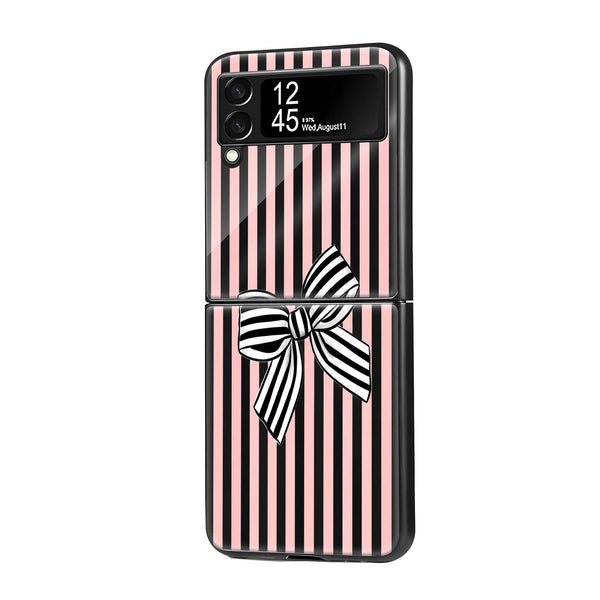 Ribbon Noir Samsung Z Flip Glass Case