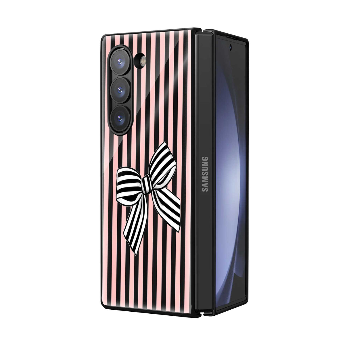 Ribbon Noir Samsung Z Fold Glass Case