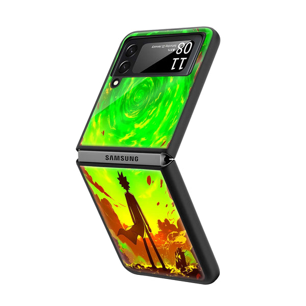 Rick and Morty Samsung Z Flip Glass Case