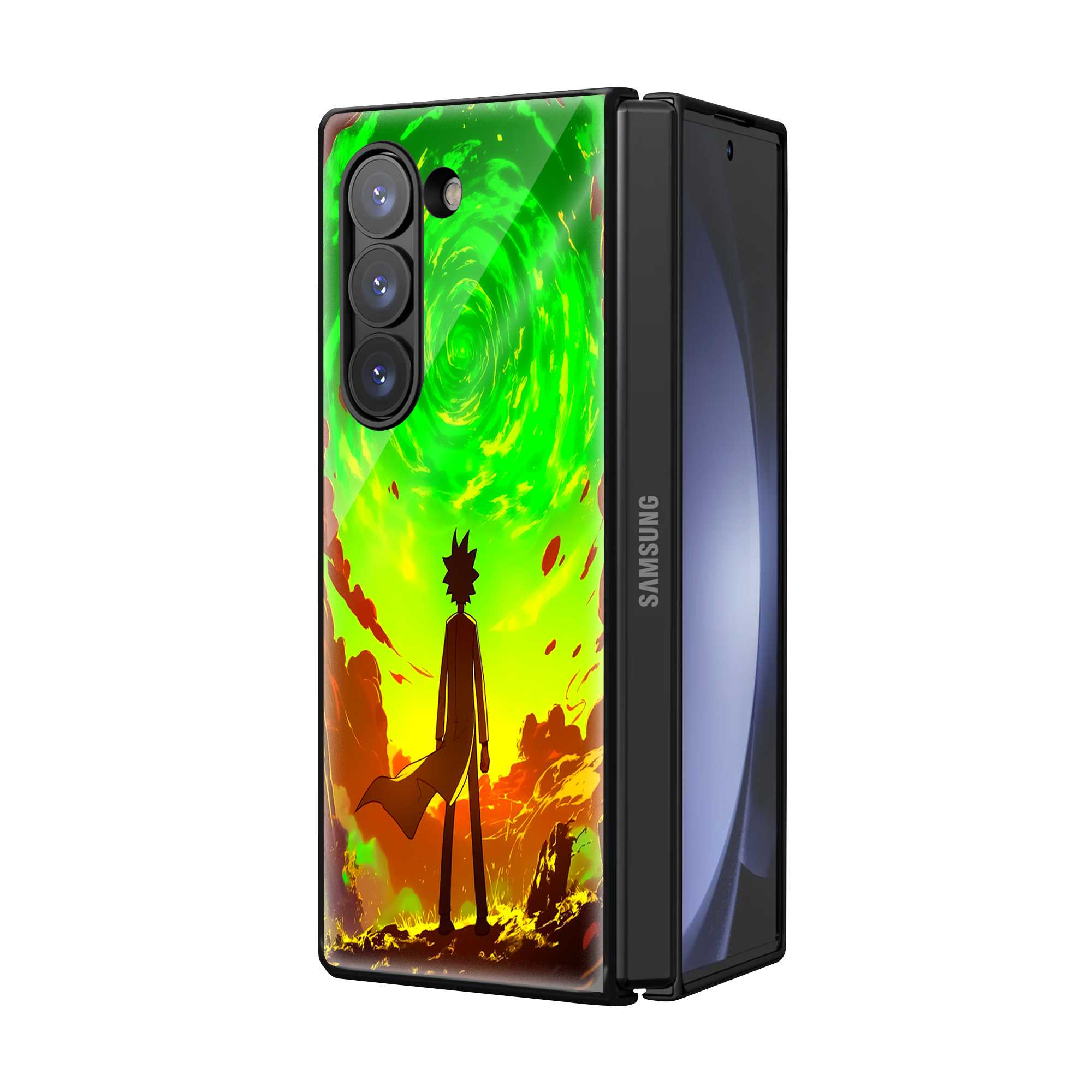 Rick and Morty Samsung Z Fold Glass Case